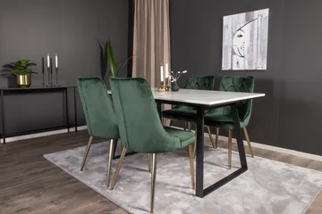 Admira Matgrupp med 4 Valerie Lyx Sammetsstol - Möbler - Bord & matgrupp - Matgrupp