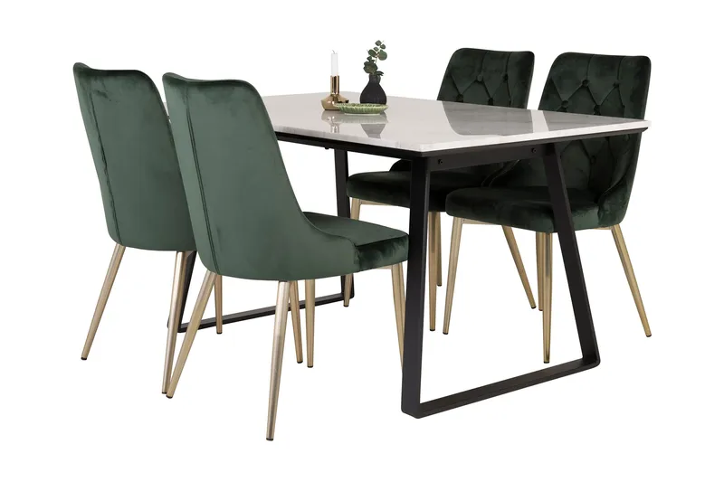 Admira Matgrupp med 4 Valerie Lyx Sammetsstol - Möbler - Bord & matgrupp - Matgrupp