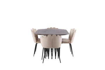 Matgrupp Alismo  220 cm Oval med 2 Limhamn stolar - Beige - Möbler - Bord & matgrupp - Matgrupp