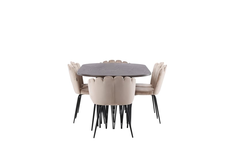 Matgrupp Alismo  220 cm Oval med 2 Limhamn stolar - Beige - Möbler - Bord & matgrupp - Matgrupp