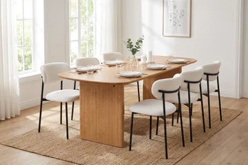 Alma Matgrupp rektangulärt 180 cm Ek med 6 Lucy Matstolar - Ek - Möbler - Bord & matgrupp - Matgrupp