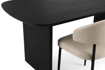 Alma Matgrupp rektangulärt 180 cm Svart med 6 Sawako Matstolar - Svart - Möbler - Bord & matgrupp - Matgrupp
