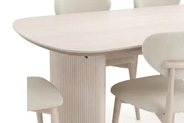 Alma Matgrupp rektangulärt 180 cm Vitlaserad med 6 Molly Matstolar - Vitlaserad - Möbler - Bord & matgrupp - Matgrupp