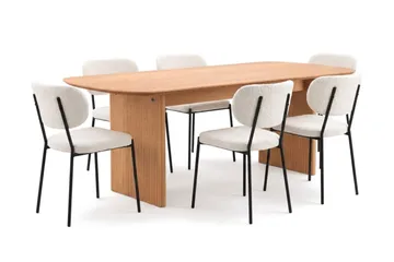 Alma Matgrupp rektangulärt 220 cm Ek med 6 Gemmiano Matstolar - Ek - Möbler - Bord & matgrupp - Matgrupp