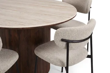 Arvo Matgrupp runt 120 cm Valnöt med 4 Lucy Matstolar - Valnöt - Möbler - Bord & matgrupp - Matgrupp