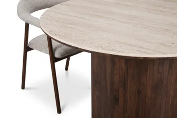 Arvo Matgrupp runt 120 cm Valnöt med 4 Ronja Matstolar - Valnöt/Valnöt - Möbler - Bord & matgrupp - Matgrupp