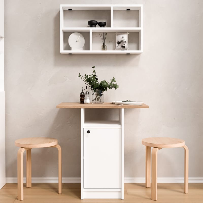 Avero Matbord- 72x73,8x44,5 cm - Vit och ek - Möbler - Bord & matgrupp - Matgrupp