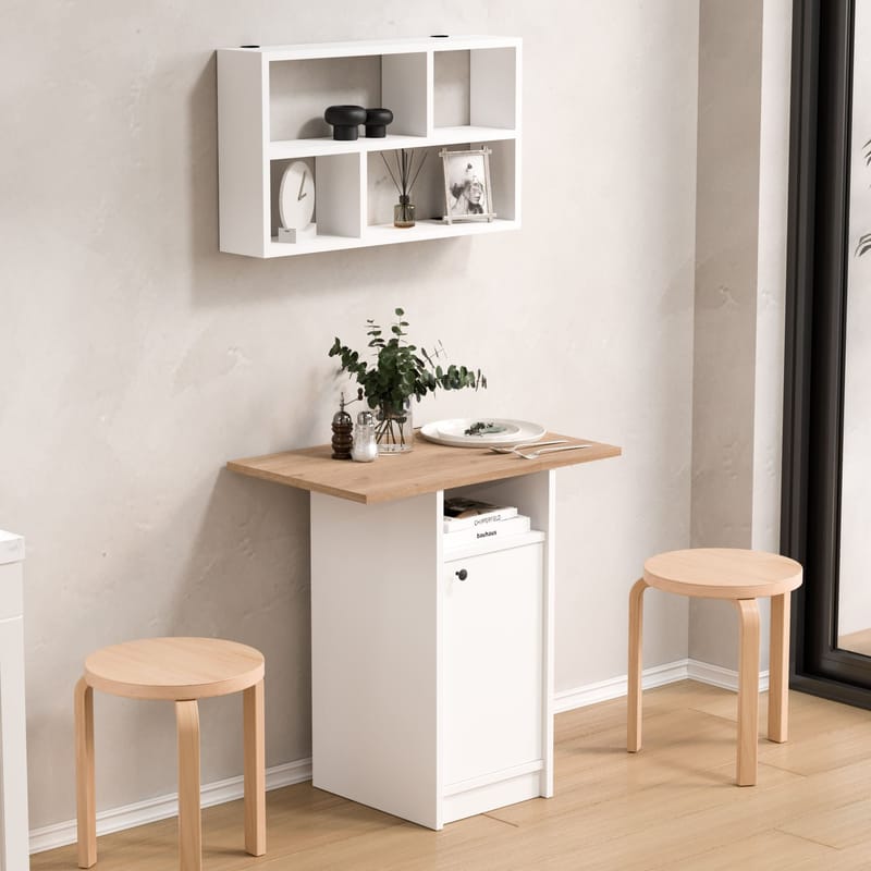 Avero Matbord- 72x73,8x44,5 cm - Vit och ek - Möbler - Bord & matgrupp - Matgrupp