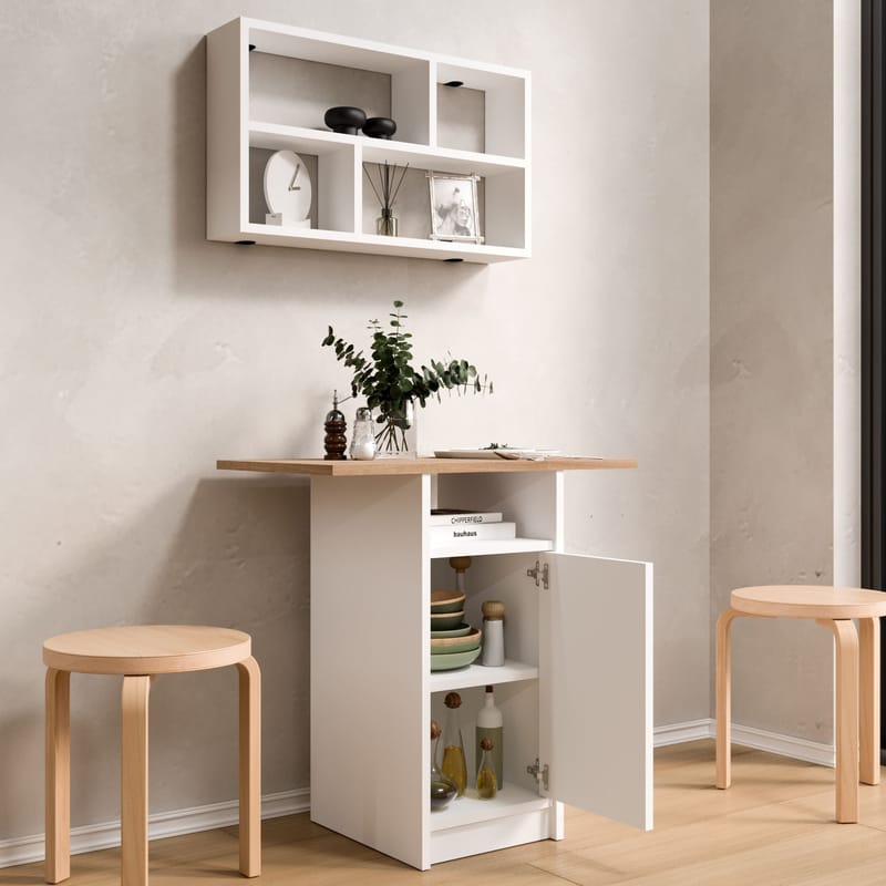 Avero Matbord- 72x73,8x44,5 cm - Vit och ek - Möbler - Bord & matgrupp - Matgrupp