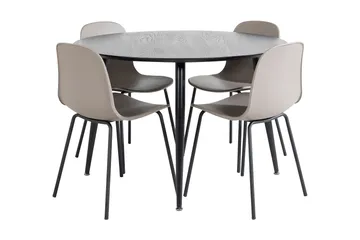 Balisa Matgrupp 115 cm Rund inkl 4 Kullersbro Stolar - Svart/Beige - Möbler - Bord & matgrupp - Matgrupp