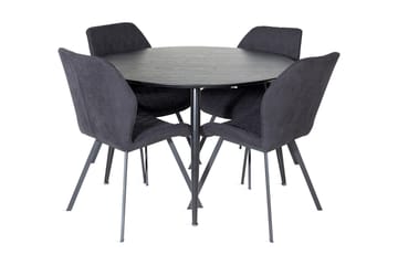 Balisa Matgrupp 115 cm Rund inkl 4 Sumoas Stolar - Svart - Möbler - Bord & matgrupp - Matgrupp