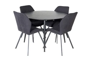 Balisa Matgrupp 115 cm Rund inkl 4 Sumoas Stolar - Svart - Möbler - Bord & matgrupp - Matgrupp
