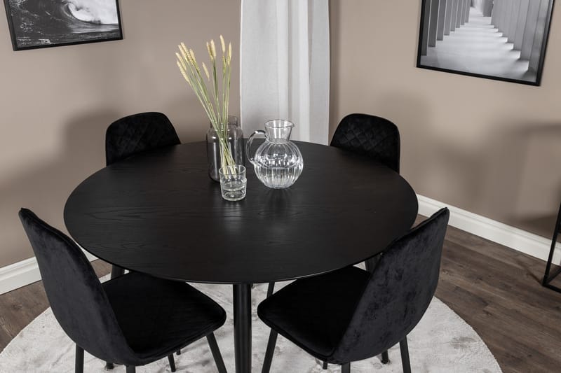 Balisa Matgrupp 115 cm Rund inkl 4 Ypas Stolar - Svart - Möbler - Bord & matgrupp - Matgrupp