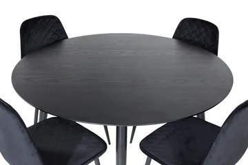 Balisa Matgrupp 115 cm Rund inkl 4 Ypas Stolar - Svart - Möbler - Bord & matgrupp - Matgrupp