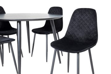 Balisa Matgrupp 115 cm Rund inkl 4 Ypas Stolar - Svart - Möbler - Bord & matgrupp - Matgrupp