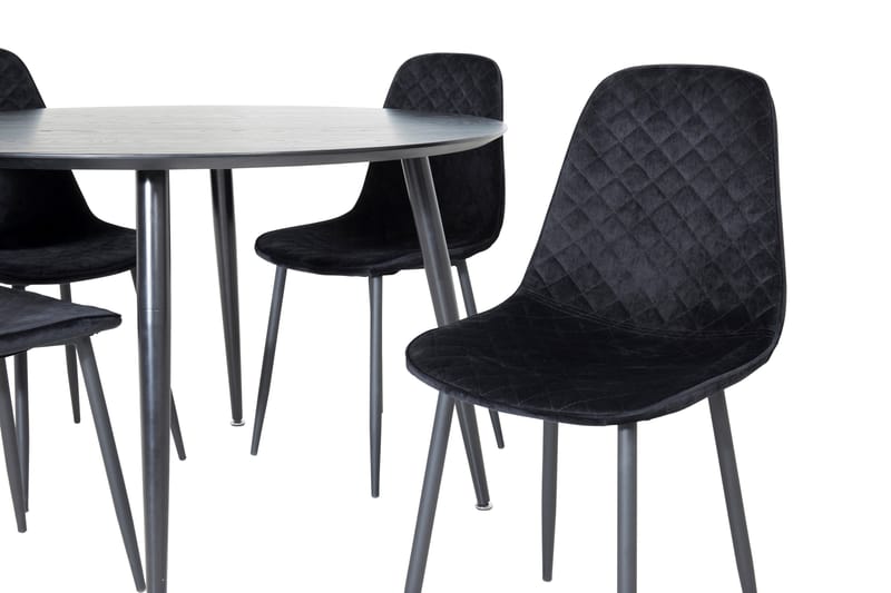 Balisa Matgrupp 115 cm Rund inkl 4 Ypas Stolar - Svart - Möbler - Bord & matgrupp - Matgrupp