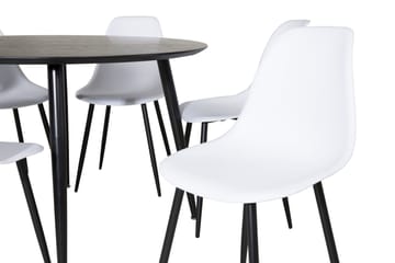 Balisa Matgrupp 115 cm Rund inkl 6 Ypas Stolar - Svart/Vit - Möbler - Bord & matgrupp - Matgrupp