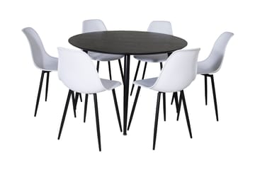 Balisa Matgrupp 115 cm Rund inkl 6 Ypas Stolar - Svart/Vit - Möbler - Bord & matgrupp - Matgrupp