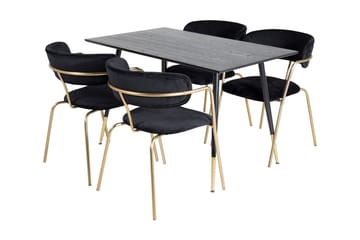 Balisa Matgrupp 120 cm inkl 4 Arcarazo Fåtöljer - Svart/Mässing - Möbler - Bord & matgrupp - Matgrupp