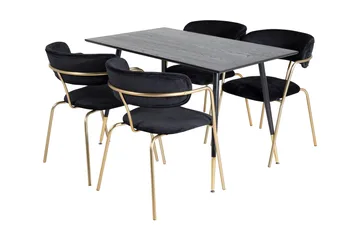Balisa Matgrupp 120 cm inkl 4 Arcarazo Fåtöljer - Svart/Mässing - Möbler - Bord & matgrupp - Matgrupp