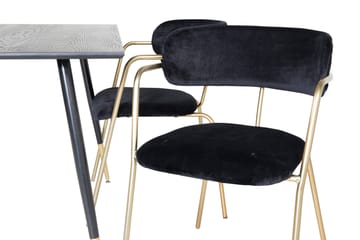 Balisa Matgrupp 120 cm inkl 4 Arcarazo Fåtöljer - Svart/Mässing - Möbler - Bord & matgrupp - Matgrupp