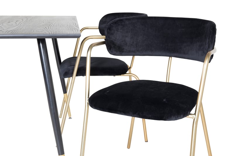 Balisa Matgrupp 120 cm inkl 4 Arcarazo Fåtöljer - Svart/Mässing - Möbler - Bord & matgrupp - Matgrupp