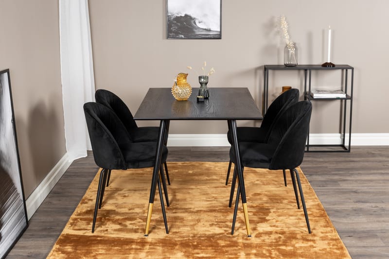 Balisa Matgrupp 120 cm inkl 4 Foyos Stolar - Svart - Möbler - Bord & matgrupp - Matgrupp