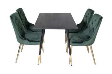 Balisa Matgrupp 120 cm inkl 4 Valerie Lyx Sammetsstolar - Svart/Mörkgrön/Guld - Möbler - Bord & matgrupp - Matgrupp