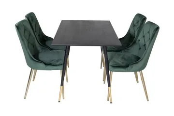 Balisa Matgrupp 120 cm inkl 4 Valerie Lyx Sammetsstolar - Svart/Mörkgrön/Guld - Möbler - Bord & matgrupp - Matgrupp