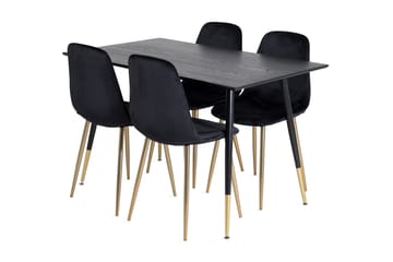 Balisa Matgrupp 120 cm inkl 4 Pontus Sammetsstolar - Svart/Mässing - Möbler - Bord & matgrupp - Matgrupp