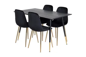 Balisa Matgrupp 120 cm inkl 4 Pontus Sammetsstolar - Svart/Mässing - Möbler - Bord & matgrupp - Matgrupp