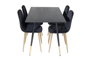 Balisa Matgrupp 120 cm inkl 4 Pontus Sammetsstolar - Svart/Mässing - Möbler - Bord & matgrupp - Matgrupp