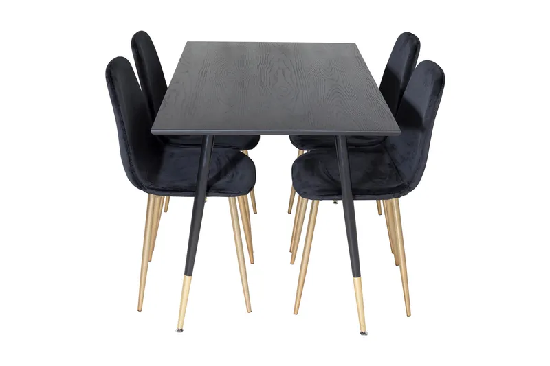 Balisa Matgrupp 120 cm inkl 4 Pontus Sammetsstolar - Svart/Mässing - Möbler - Bord & matgrupp - Matgrupp