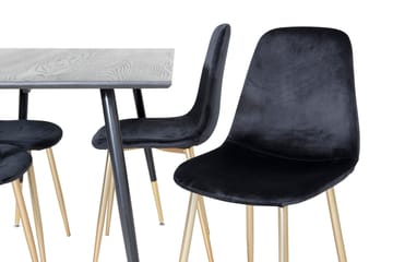 Balisa Matgrupp 120 cm inkl 4 Pontus Sammetsstolar - Svart/Mässing - Möbler - Bord & matgrupp - Matgrupp