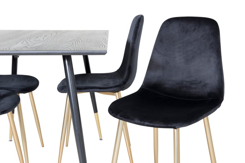 Balisa Matgrupp 120 cm inkl 4 Pontus Sammetsstolar - Svart/Mässing - Möbler - Bord & matgrupp - Matgrupp