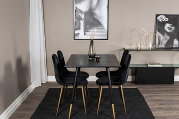 Balisa Matgrupp 120 cm inkl 4 Pontus Sammetsstolar - Svart/Mässing - Möbler - Bord & matgrupp - Matgrupp