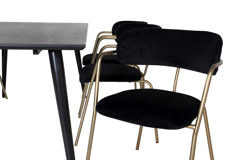 Balisa Matgrupp 180 cm inkl 6 Arcarazo Fåtöljer - Svart/Mässing - Möbler - Bord & matgrupp - Matgrupp