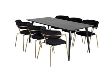 Balisa Matgrupp 180 cm inkl 6 Arcarazo Fåtöljer - Svart/Mässing - Möbler - Bord & matgrupp - Matgrupp