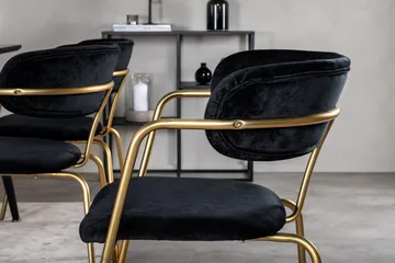 Balisa Matgrupp 180 cm inkl 6 Arcarazo Fåtöljer - Svart/Mässing - Möbler - Bord & matgrupp - Matgrupp