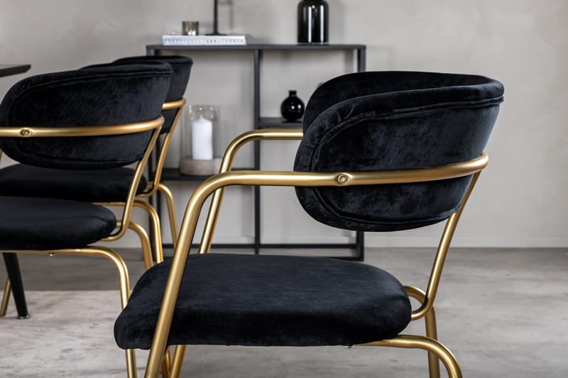 Balisa Matgrupp 180 cm inkl 6 Arcarazo Fåtöljer - Svart/Mässing - Möbler - Bord & matgrupp - Matgrupp