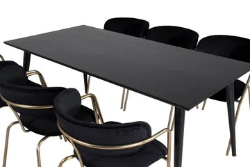 Balisa Matgrupp 180 cm inkl 6 Arcarazo Fåtöljer - Svart/Mässing - Möbler - Bord & matgrupp - Matgrupp