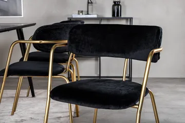 Balisa Matgrupp 180 cm inkl 6 Arcarazo Fåtöljer - Svart/Mässing - Möbler - Bord & matgrupp - Matgrupp