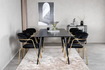 Balisa Matgrupp 180 cm inkl 6 Arcarazo Fåtöljer - Svart/Mässing - Möbler - Bord & matgrupp - Matgrupp