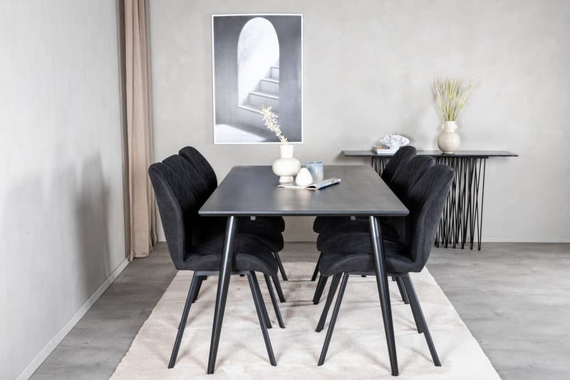 Balisa Matgrupp 180 cm inkl 6 Sumoas Stolar - Svart - Möbler - Bord & matgrupp - Matgrupp
