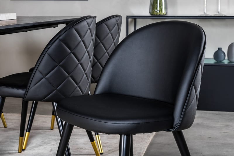 Balisa Matgrupp 180 cm inkl 6 Valera Stolar - Svart/Mässing - Möbler - Bord & matgrupp - Matgrupp