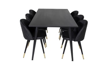 Balisa Matgrupp 180 cm inkl 6 Valera Stolar - Svart/Mässing - Möbler - Bord & matgrupp - Matgrupp
