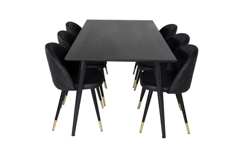Balisa Matgrupp 180 cm inkl 6 Valera Stolar - Svart/Mässing - Möbler - Bord & matgrupp - Matgrupp