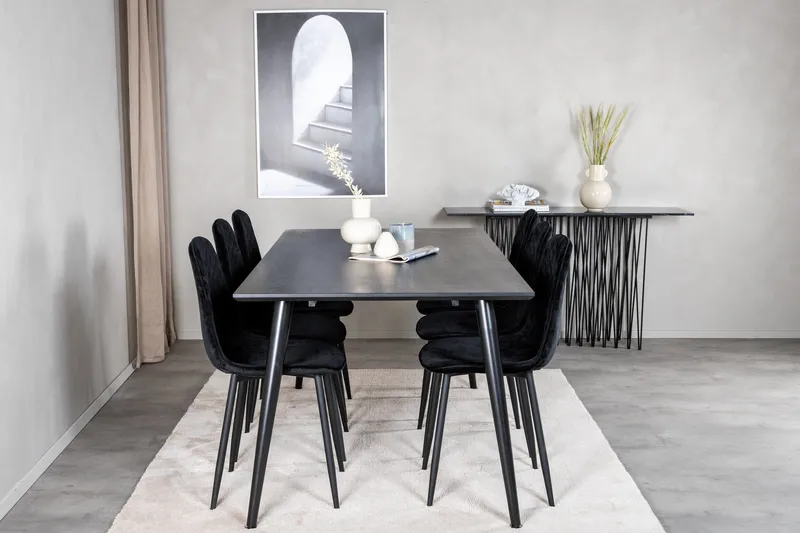 Balisa Matgrupp 180 cm inkl 6 Ypas Stolar - Svart - Möbler - Bord & matgrupp - Matgrupp