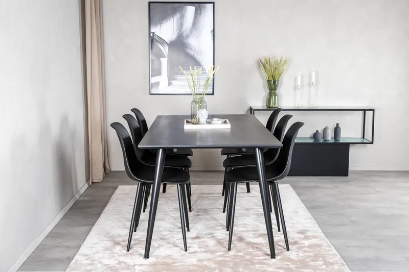 Balisa Matgrupp 180 cm inkl 6 Ypas Stolar - Svart - Möbler - Bord & matgrupp - Matgrupp