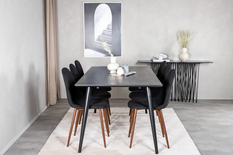 Balisa Matgrupp 180 cm inkl 6 Ypas Stolar - Svart/Brun - Möbler - Bord & matgrupp - Matgrupp